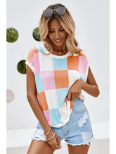 Load image into Gallery viewer, Color Block Cap Sleeve Sweater
